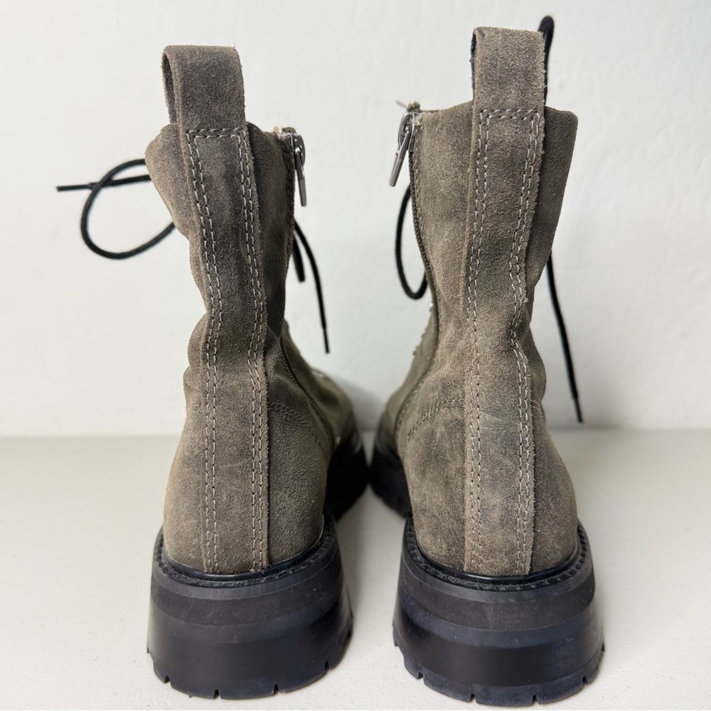 NEW Dolce Vita Ranier Olive Suede Combat Chunky Lug Sole Combat Boots Size US8 - Picture 5 of 8